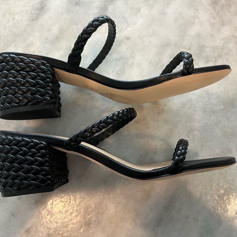 Saks Fifth Avenue Black Braided Strap Women's Sandals size 7.5 - Picture 3 of 13